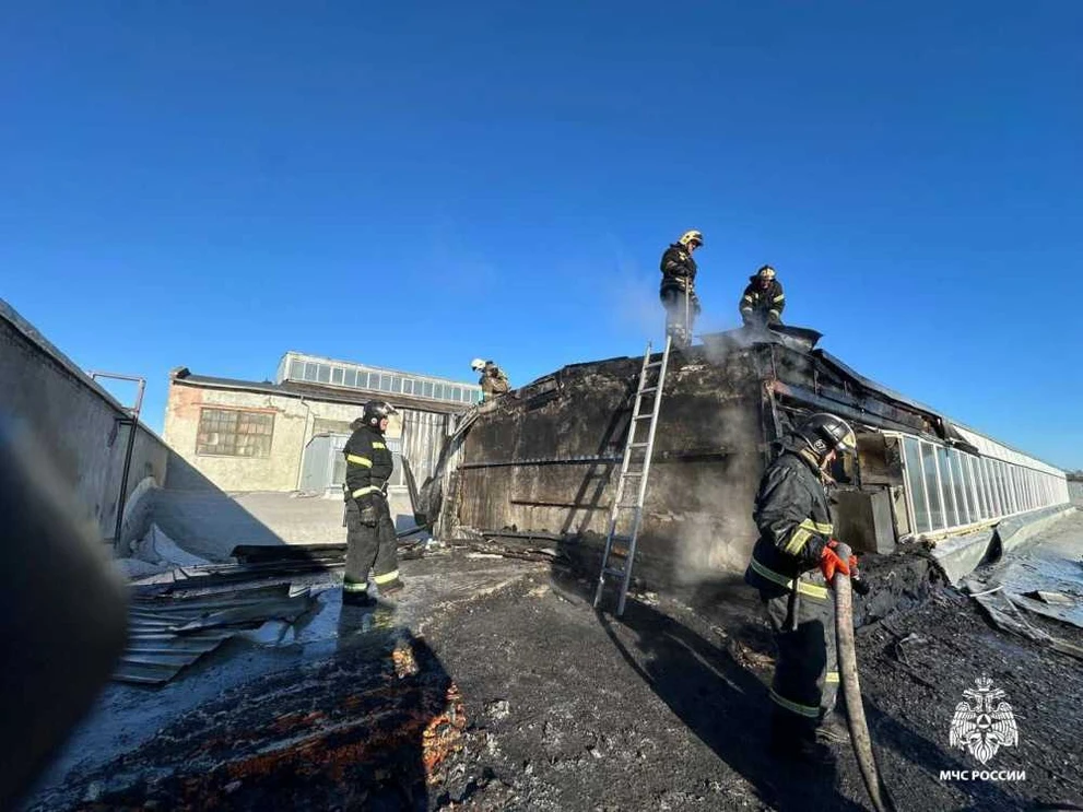 В Новосибирске произошёл пожар на производстве